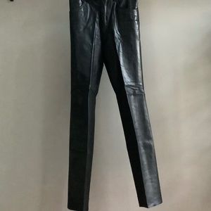 Vintage ‘80s Black Leather Rock ‘n Roll Biker Pants 5-Pocket Jeans Men’s Size 29